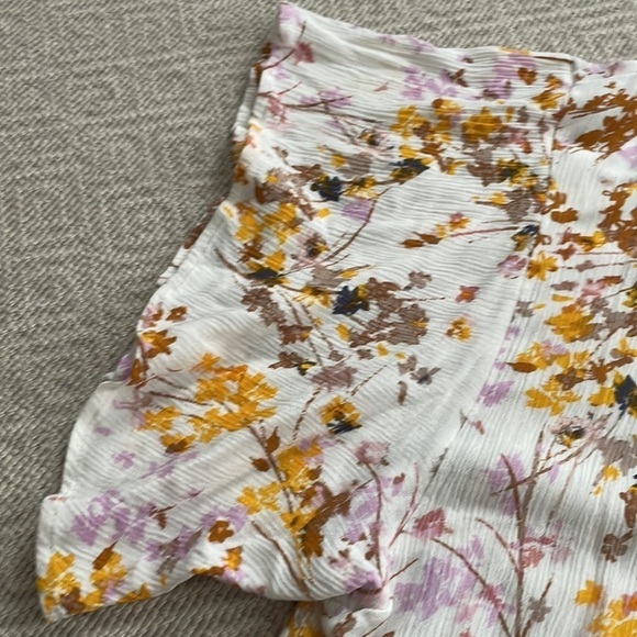 LAST CALL ABOUND Floral Tie Front Crop Top Ivory XXL - Picture 4 of 6